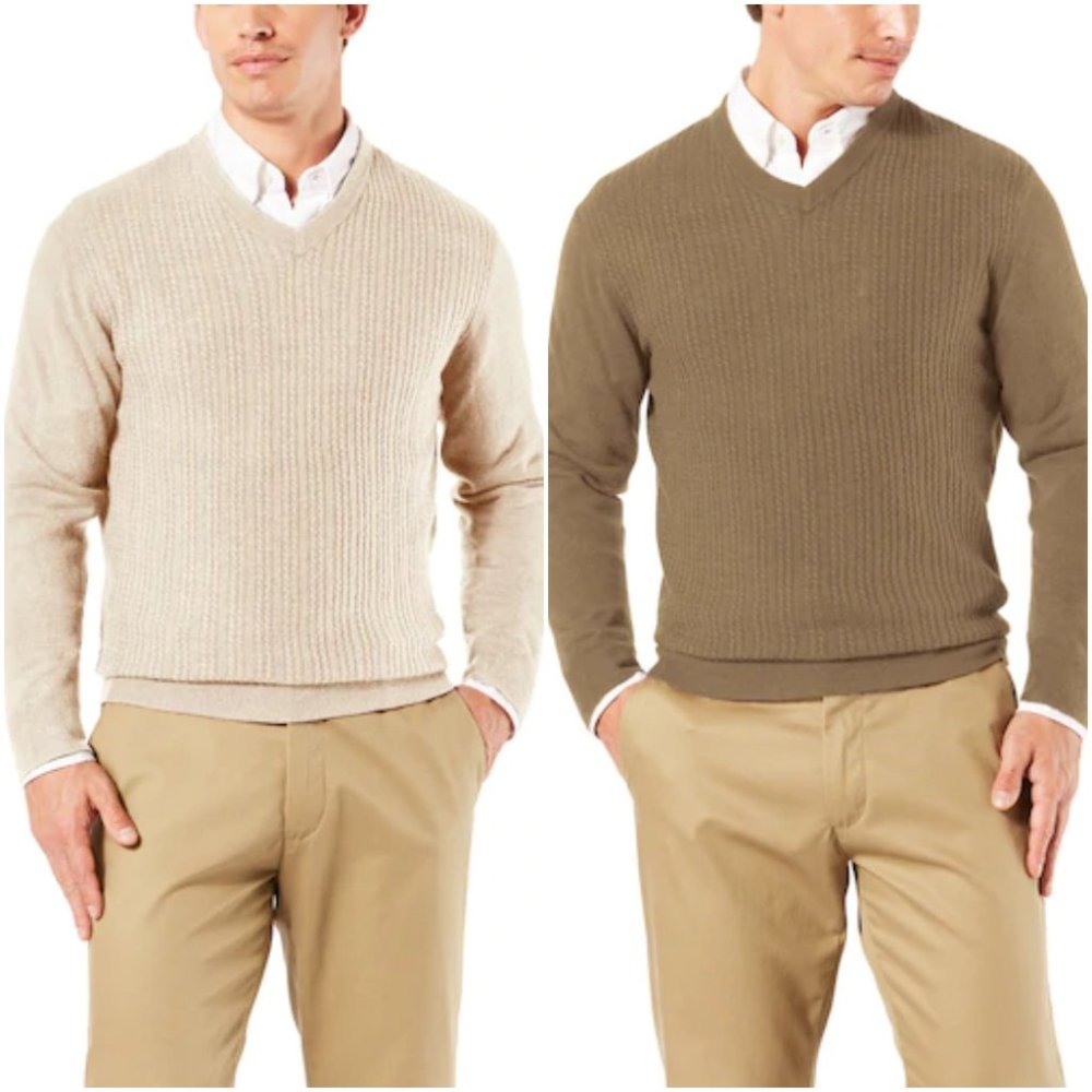 TWO Men's Dockers Classic-Fit V-Neck XXL Sweaters